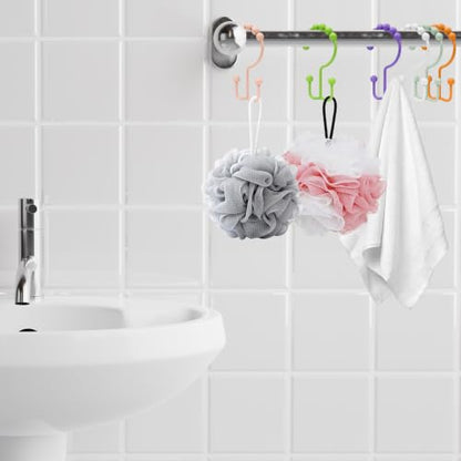 36 Pcs Colorful Shower Curtain Hooks,304 Stainless Steel Shower Rings Rust Proof Balanced Double Glide Shower Hooks for Curtain Bathroom Kitchen, etc(6 Colors)