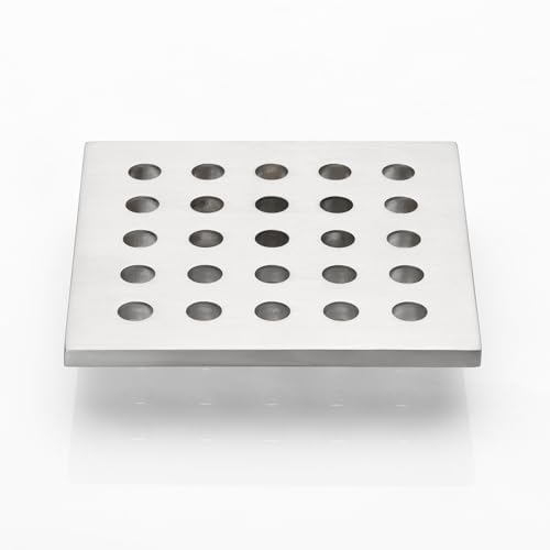 3.75 Inch Square Shower Drain Cover 95MM Floor Drain Grate (Brushed Nickel) - color: Brushed Nickel
