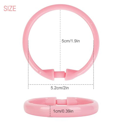 Pink Shower Curtain Hooks - 12 Pcs Circular Plastic Shower Curtain Rings for Bathroom - O Shaped Light Pink Shower Hooks Rings for Shower Curtain Rod - color: Pink