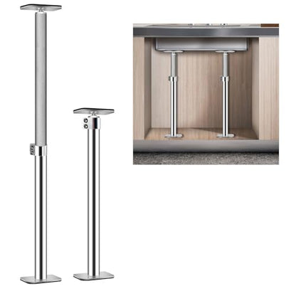 Undermount Sink Brackets.Undermount Sink Support,Undermount Sink Repair Kit, Adjustable Support PolKitchen Sink Brackets - color: Silvery