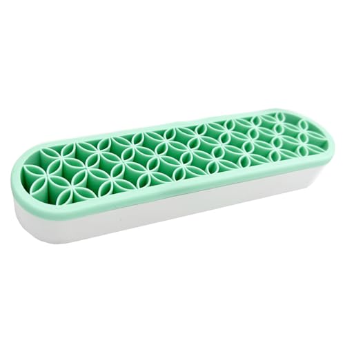 TANG SONG 1 PC Silicone Make up Brush Holder Cosmetic Storage Box Desktop Organizers (Green) - color: Green, size: 1 PC