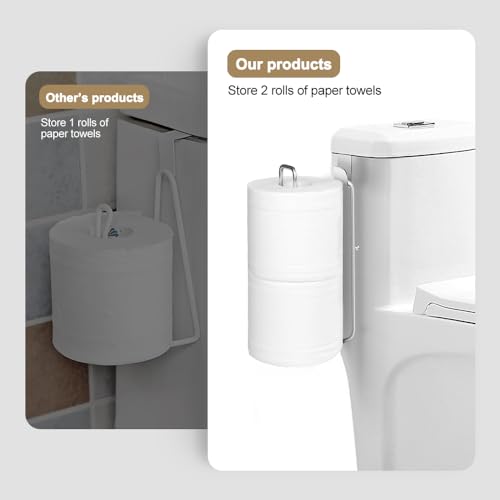 Over The Tank Toilet Paper Holder for 2 Roll Tissue 1pcs | Bathroom Toilet Paper Roll Holder Brushed Nickel,Self Adhesive Wall Mount,Stainless Steel Toilet Paper Holder Storage - color: I:hold 2 Rolls Tissue(1pcs,silver)