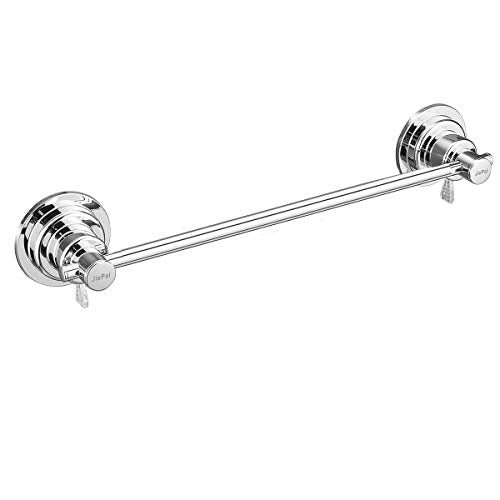 JiePai 16 inch Suction Cup Towel Bar,Shower Towel Racks for Bathroom,Chrome | Vacuum Suction,No Drill,Removable,Heavy Duty Wall Mount ,For Smooth Surfaces,for Bathroom & Kitchen - color: Suction Towel Bar-16 Inch Chrome