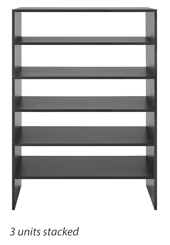 Whitmor Wood Stackable 2-Shelf Shoe Rack, 24 INCH, Espresso，2 Pack - color: Espresso, size: 24 INCH X2