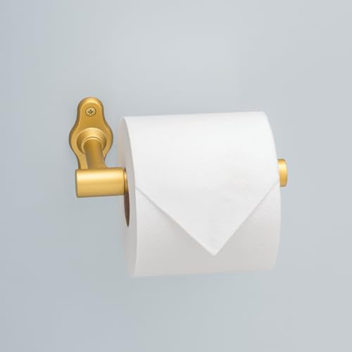 Franklin Brass Calloway (1-Pack) Toilet Paper Holder Satin Gold Euro Tissue Roll Holder Single Post Toilet Tissue Holder Wall Bathroom Accessories Bath Organization/Storage CLWY51-SG - color: Satin Gold