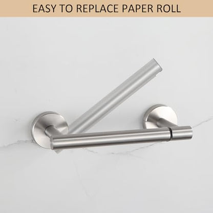 BGL Toilet Paper Holder Brushed Nickel Wall Mount, Brush Nickel Bathroom Toilet Paper Holder Brushed Nickel SUS 304 Stainless Steel, Double Post Pivoting Toilet Paper Roll Holder for Bathroom RV - color: Brushed Nickel
