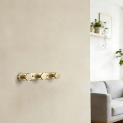 Goo-Ki 1 Pack Champagne Bronze Coat Rack Wall Mount Heavy Duty, Towel Rack Zinc Alloy Coat Hooks Wall Mounted for Hanging Bag Hat Clothes - color: Champagne Bronze, size: 3 Hooks