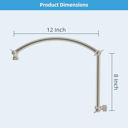 Hibbent All Metal 20'' Shower Head Extension Arm, Brushed Nickel | Solid Brass Adjustable Shower Arm with Lock Joint, Flexible Height & Angle, Universal Connection Shower Head Extender - color: Brushed Nickel, size: 20 Inch