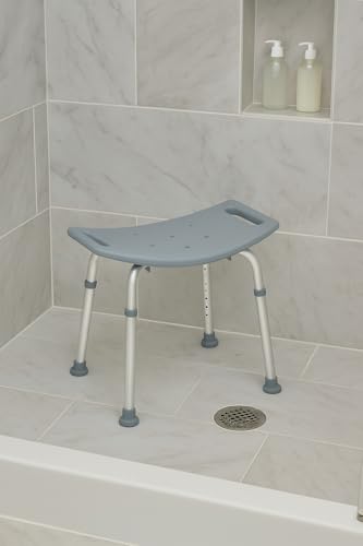 Dr. Dunley Bath Chair for Seniors, Shower Seat with Back, Suction Feet, Non-Slip Adjustable Height Shower Bench for Elderly (No Backrest) - size: No Backrest