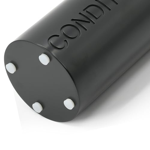 Matte Black Conditioner Dispenser Luxurious Refillable Pump Bottle with Black Resin Pump and Embossed Text, Durable Design for Bathroom and Shower - color: Conditioner Black