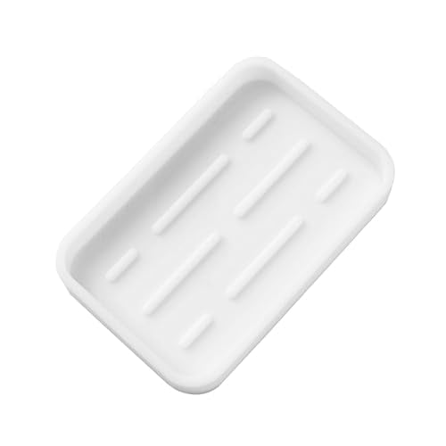 MicoYang Silicone Kitchen Sink Organizer Tray for Multiple Usage,Easy Clean Sponges Holder for Kitchen Bathroom Counter or Sink,Dish Soap Dispenser,Scrubber,Bottle,Cup White 4.9”x 3.2” - color: White, size: 4.9" x 3.2" x 0.7"
