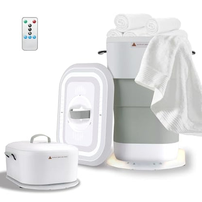 LIONROGE 27L Upgrade Foldable Towel Warmer for Bathroom with Handle- Heated Towel Warmers Bucket with Time Setting, Auto Shut Off,Fits Up to Two 40"X70" Oversized Towels, Bathrobes, Blankets