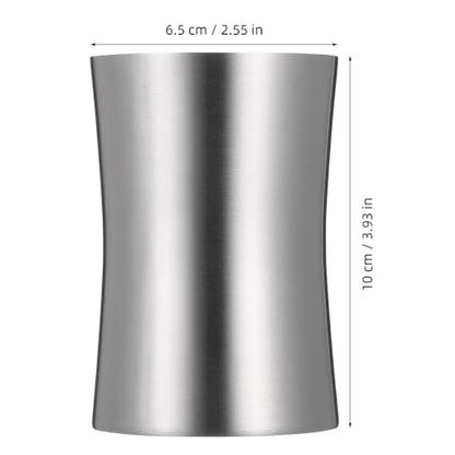 Stainless Steel Bathroom Cup, Silver Metal Toothbrush Tumbler Cup for Bathroom Vanity Countertops Rinsing, Drinking, Storing Dental Accessories and Organizing Makeup Brushes