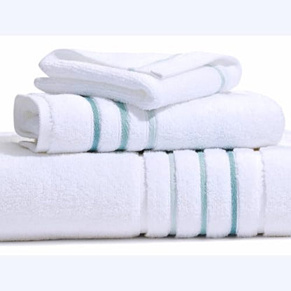 Bath Towels Set for Bathroom – Luxury 6-Piece Cotton Towels, Soft Absorbent & Quick Dry, 600 GSM Bath Towels for Bathroom, Hotel Spa Quality (White/Aqua Green, 6- Bath Towel Set) - color: White/Aqua Green