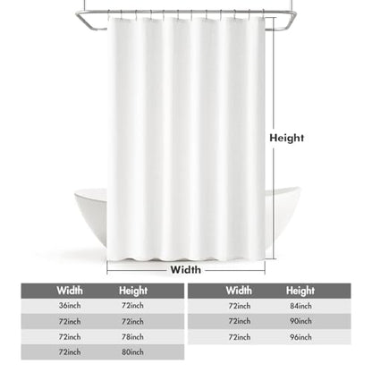 MIULEE Linen Fabric Shower Curtain White W72*L78 12 Metal Hooks | Modern, Heavy Duty, Shower Curtain Set, Waterproof Thick Cloth Shower Curtains, Bathroom Bathtub, Washable - color: White, size: 72"W x 78"L (Pack of 1)