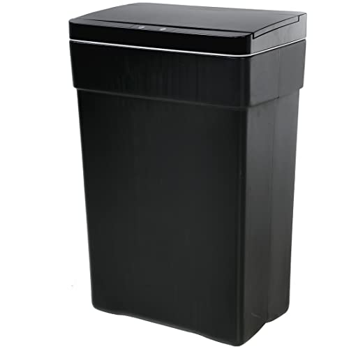 Kitchen Trash Can,13 Gallon Trash 50 Liter Can Automatic Touch Free High-Capacity Garbage Can with Lid for Bedroom Bathroom Home Office, Black - color: BLACK