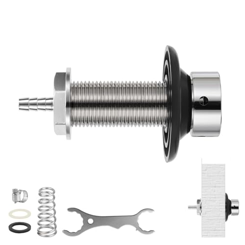 MRbrew 3" Beer Faucet Shank, Stainless Steel Beer Tap Shank 1/4'' Barb | Fits Refrigerator/Freezer Walls Cabinet Kegerator Beer Towers Jockey Box Panels Homebrew & Bar Draft Beer Dispenser - size: 3" Shank