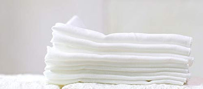 Angel-In-Moms [15 Packs] Natural Cotton 100% Soft Muslin Gauze Handkerchief, Face Washcloths, Makeup Remover Thin Towels, Wide Size 14 inch x 14 inch, Reusable Napkins Hankies Bath Towel (White) - color: White