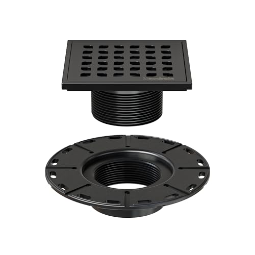Neodrain 4" Black Drain Grate Kit, Fit Schluter Kerdi-Bonding Flange | Shower Floor Drain Kit with Adjustable Collar,304 Stainless Steel Drain Grate Removable, Low Profile，Waterproof &Durable - color: Matte Black, size: 4 inch for Schluter Kerdi