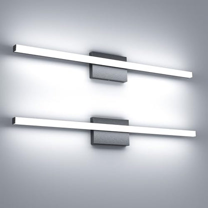 36Inch LED Bathroom Vanity Light Bar 5700K Dimmable Led Bathroom Light Over Mirror Modern Bath Wall Light Cool White ETL Certified 34W 2Pack - color: 2 Pack - Black 5700k Daylight, size: 36 Inch