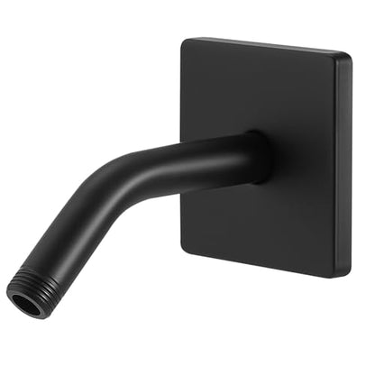 Shower Arm with 3.5" Flange, 6 Inch Wall Mount Replacement Shower Head Arm For Fixed Shower Heads and Handheld Showerhead, Matte Black - color: Matte Black, style: 6 Inch