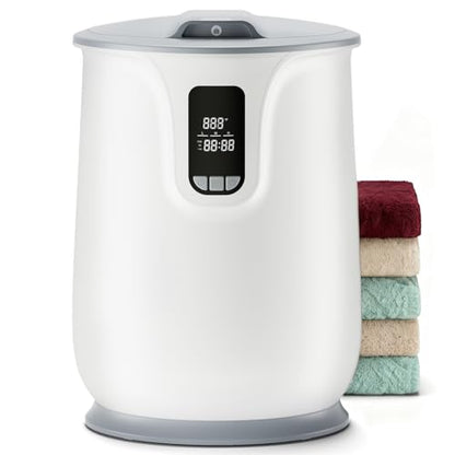 Electactic 20L Large Towel Warmer for Bathroom Spa | Even Heated for Oversized Towels, Bathrobes, Blankets, 24H Timer, Temperature Adjustable, Auto Shut Off - style: LCD Display+Attached Lid
