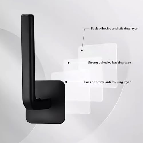 Strong Transparent Adhesive Hooks, 2-Pack No Drill, Removable Self-Adhesive Wall Hooks for Bathroom Damage-Free Hooks for Hanging Towels - color: Black 2-Pack