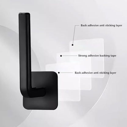 Strong Transparent Adhesive Hooks, 2-Pack No Drill, Removable Self-Adhesive Wall Hooks for Bathroom Damage-Free Hooks for Hanging Towels - color: Black 2-Pack