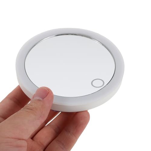 Didiseaon Magnifying LED Makeup Mirror with 3 Suction Cups 4-inch Rechargeable Lighted Vanity Mirror 10x Magnification for Travel Bathroom Desk Use