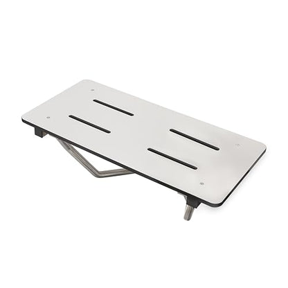 Seachrome 28 x 15 White Folding Shower Bench Seat, ADA Bathroom Safety, Wall-Mount, Transfer Bench - color: White, size: 28 inch