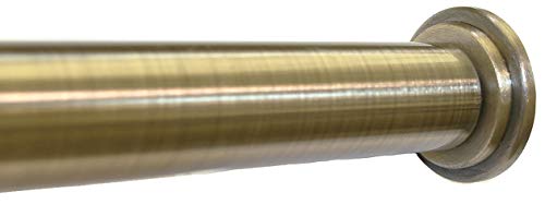 Urbanest 1" No Drilling Shower Closet Window Metal Premium Adjustable Tension Rod, Heavy Duty, 42-inch to 72-inch, Antique Brass - color: Antique Brass, size: 42"-72"