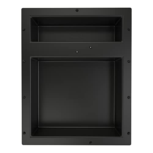 Tile Redi USA RN1620DU Niche Double Recessed Shower Shelf, Two Shelves, 20" H X 16" W, Black - size: 20" H X 16" W, style: 2 Shelves