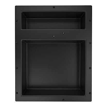 Tile Redi USA RN1620DU Niche Double Recessed Shower Shelf, Two Shelves, 20" H X 16" W, Black - size: 20" H X 16" W, style: 2 Shelves