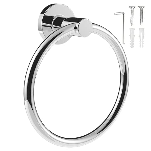 SetSail Towel Holder for Bathroom Wall Chrome Towel Ring | Stainless Steel Hand Towel Ring Heavy Duty Towel Hanger for Bathroom - color: Chrome, size: 1 pack