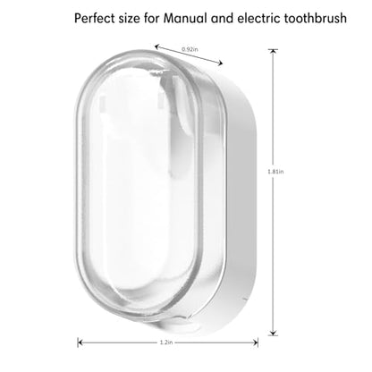 BALUCA 3 PCS Travel Toothbrush Head Covers Caps, Tooth Brush Protector Case Wall Mounted Hanging Rack Organizer for Travel, Camping, Bathroom, School, Business (White) - color: White