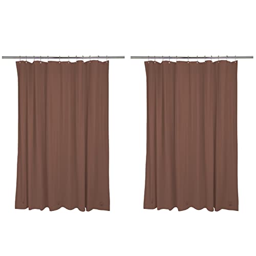 Bath Bliss 2 Pack PVC Heavy Weight Shower Curtain Liner | 4G | 70" x 72" | Rust Resistant Copper Grommets | Magnetic Hem | White - color: Brown