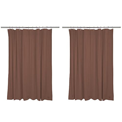 Bath Bliss 2 Pack PVC Heavy Weight Shower Curtain Liner | 4G | 70" x 72" | Rust Resistant Copper Grommets | Magnetic Hem | White - color: Brown