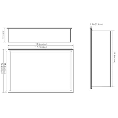 Achelous Stainless Steel Insert Shower Niche 18" X 12" NO Tile Needed, Bathroom Wall Niche Recessed Shower Shelf Organizer, Wall-Inserted Niche Recessed Shower Caddy, Matte Black - color: Matte Black, size: 18" X 12"