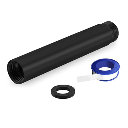 Shower Extension Arm, Solid Stainless Steel Shower Pipe Extension with Teflon Tape and Washer, For Lowering or Extending Showerhead (4 Inch, Matte Black) - color: Matte Black, style: 4 Inch
