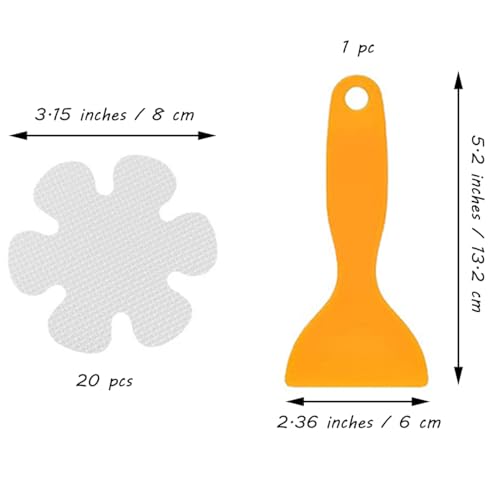 Anti Slip Shower Stickers Adhesive Strips with Scraper for Bathroom Bathtub Shower Floor Stairs 20pcs