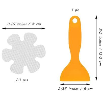 Anti Slip Shower Stickers Adhesive Strips with Scraper for Bathroom Bathtub Shower Floor Stairs 20pcs