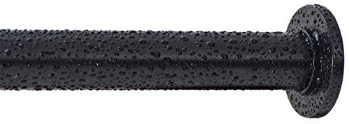 Ivilon Tension Curtain Rod - Spring Tension Rod for Small Windows or Shower, 16 to 24 Inch. Black - color: Black