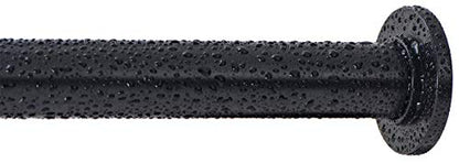Ivilon Tension Curtain Rod - Spring Tension Rod for Small Windows or Shower, 16 to 24 Inch. Black - color: Black