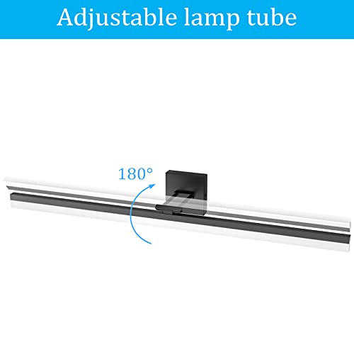 Ralbay 40" Modern LED Matte Black Bathroom Vanity Light 24W Adjustable Black Vanity Lighting Modern LED Bathroom Vanity Light Fixtures Over Mirror (6000K Cool White Light) - color: Black, size: 40 inch