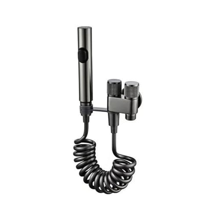 Handheld Toilet Bidet Sprayer for Toilet-Adjustable Water Pressure Control with Bidet Hose for Feminine Wash, Stainless Steel Brushed Nickel Bidet Faucet Cloth Diaper for Baby Wash