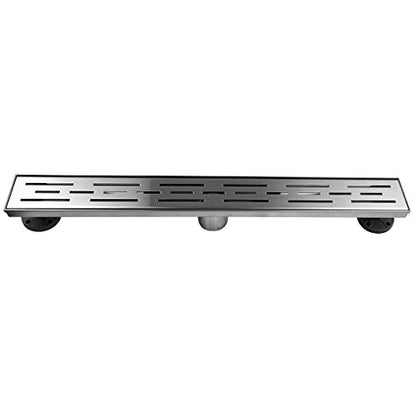 Neodrain 28-Inch Brushed Linear Shower Drain with Brick Pattern Grate | 304 Stainless Steel,Durable Bathroom Floor Drain,Rectangle Linear Drain with Hair Strainer & Adjustable Feet,CUPC certified - color: Stainless, size: 28 In