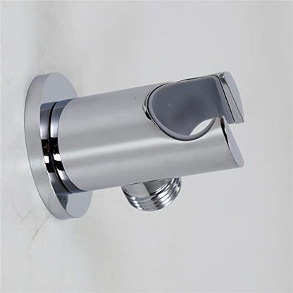 Hand Held Shower Head Holder Hose Connector Shower Wand Holder Wall Mount Handheld Shower Handle Sprayer Holder Shower Hose Adapter Shower Elbow with Spray Head Bracket 1/2 NPT Female Thread Chrome - color: Chrome
