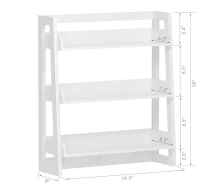 UTEX 3-Tier Ladder Shelf and Bathroom Wall Shelf, White
