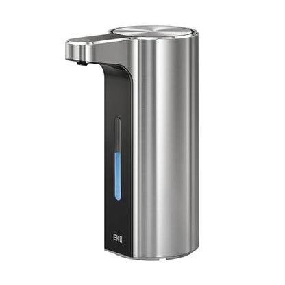 EKO Aroma Pro 13.5 fl oz Touchless Automatic Liquid Soap Dispenser, Rechargeable Hand & Dish Soap Dispenser for Bathroom and Kitchen, Waterproof, Adjustable Volume Control (Stainless Steel) - color: Stainless Steel, size: 13.5 oz (Premium Wireless Chargin