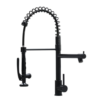 Fapully Black Kitchen Faucet,Commercial Pull Down Kitchen Sink Faucet | with Sprayer, 360 Swivel, 1.8GPM Water Flow - color: Matte Black, style: Classic
